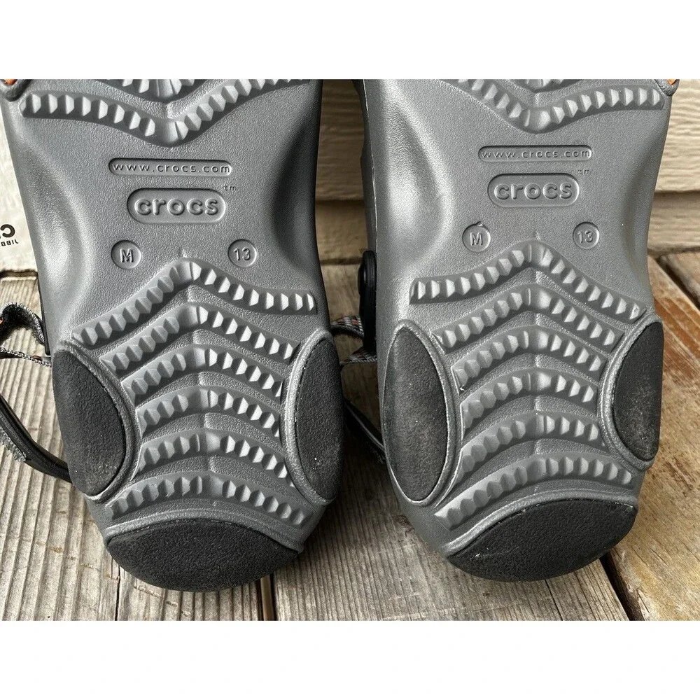 New! Crocs Classic All Terrain Men’s 13 Sandals - Slate Gray/Orange